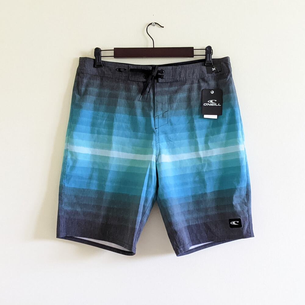 O'Neill Men's Teal Blue Gradient Swim Trunks